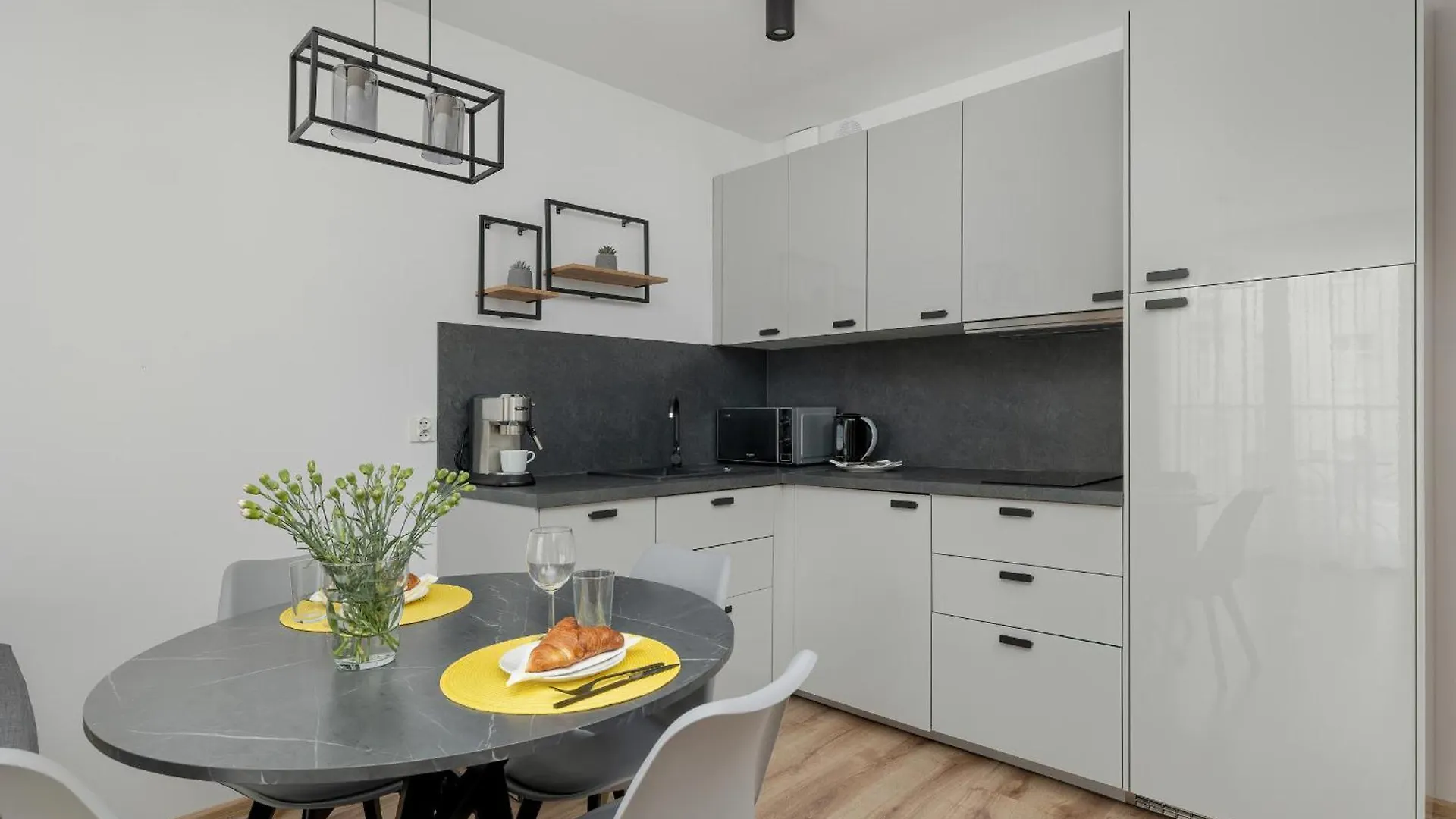 Exclusive And Modern Grey Apartment With Furnished Balcony In Kolobrzeg By Noclegi Renters Poland